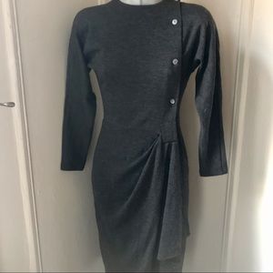 COPY - Max Mara gray wrap wool dress 80’s DAMAGED
